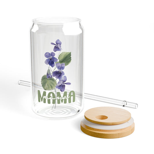 "Mama's Pansies" Mother's Day Sipper Glass, 16oz