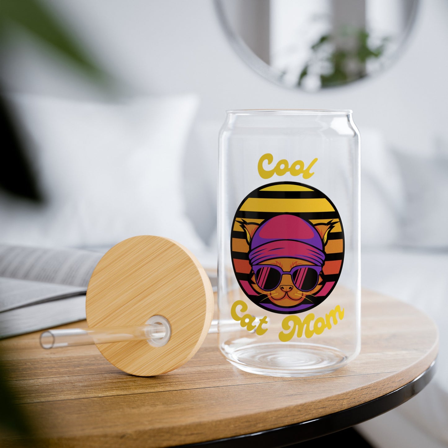 "Cool Cat Mom" Mother's Day Sipper Glass, 16oz
