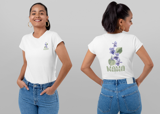 "Mama's Pansies" Soft TShirt, Perfect Mother's Day Gift for Flower Garden Loving Moms!